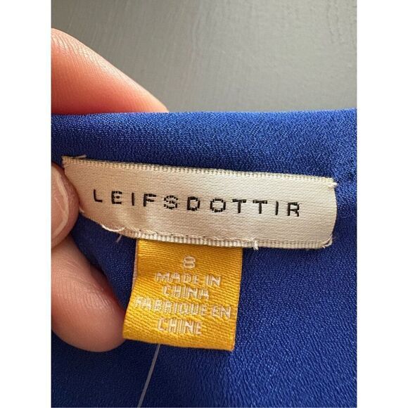 Anthropologie Blue Scalloped Hem Mini Dress‎ Short Puff Sleeve Party - Picture 6 of 12